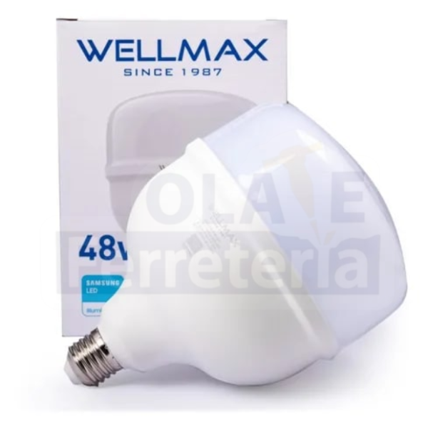 Ampolleta Led 48w E27 Certificada – Alta Potencia – Wellmax