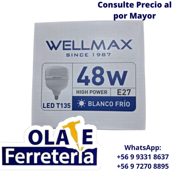 Ampolleta Led 48w E27 Certificada – Alta Potencia – Wellmax - Imagen 5